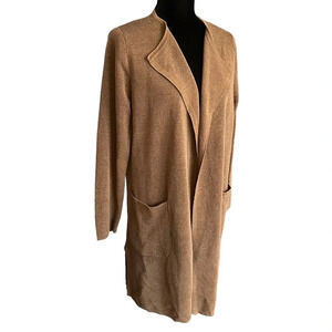 J. Crew Juliette Linen Blend Collarless Sweater Blazer Jacket S Greenish Brown